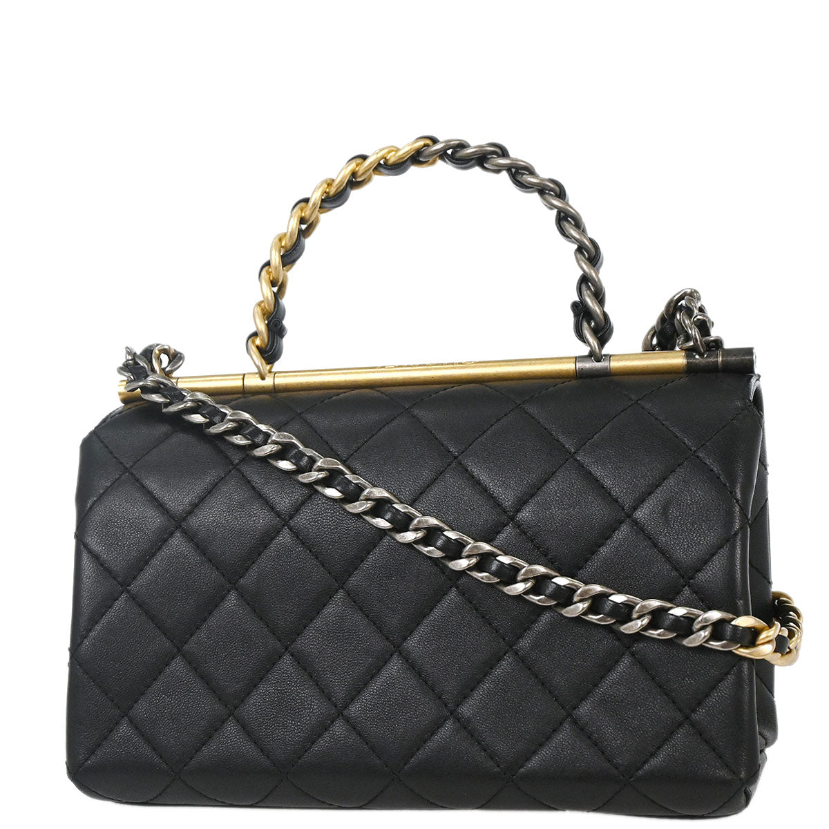 Chanel Black Lambskin 2way Handbag
