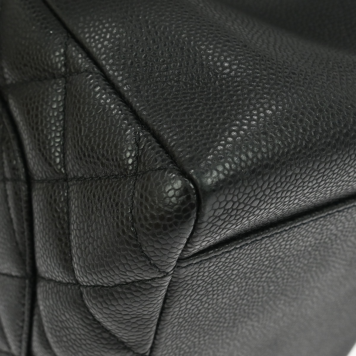 Chanel Black Caviar Grand Shopping Tote GST Chain Handbag