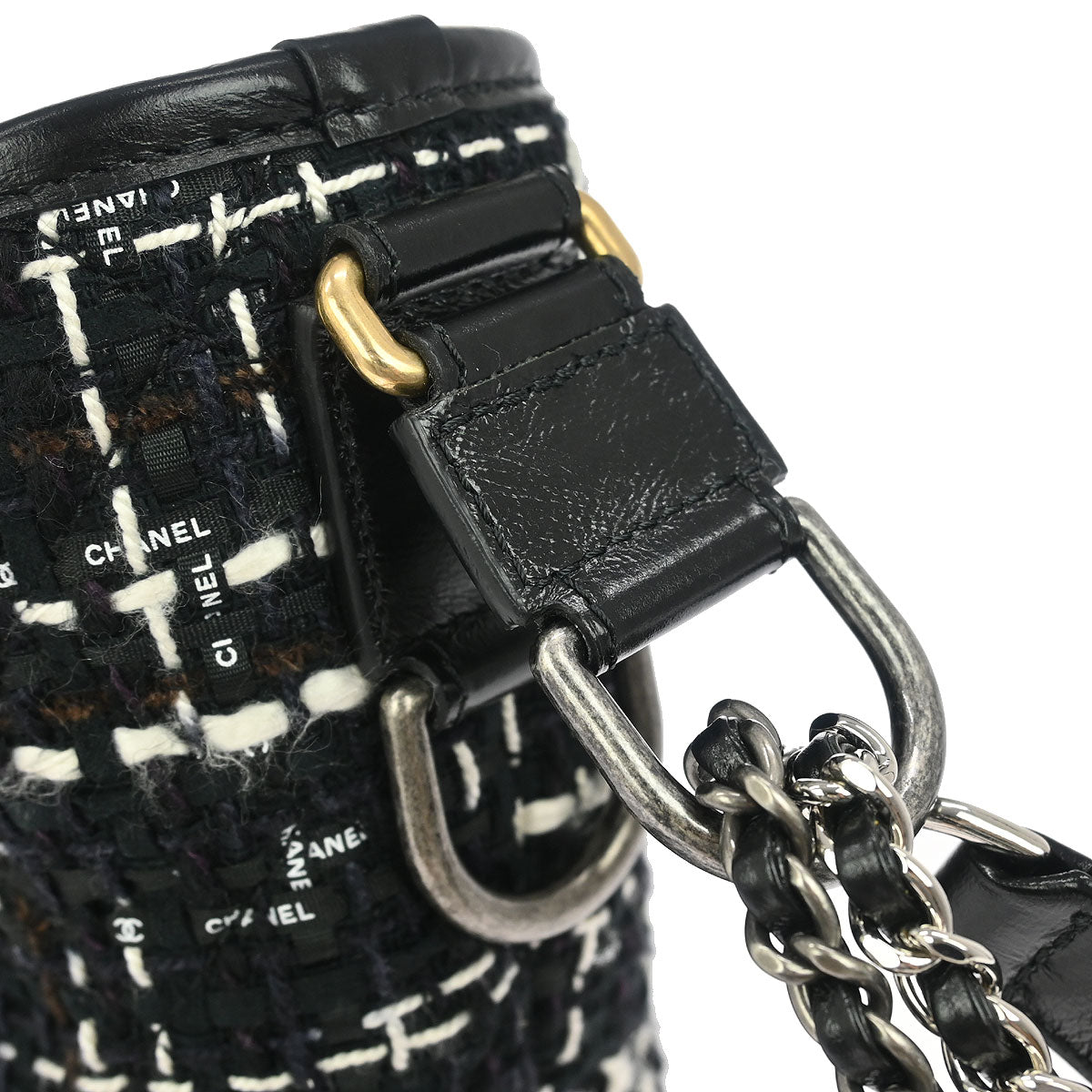 Chanel Black Tweed Calfskin Large Gabrielle Shoulder Bag