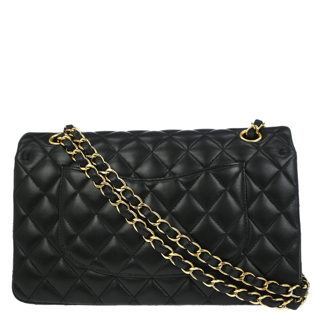 Chanel Black Lambskin Medium Classic Double Flap Shoulder Bag