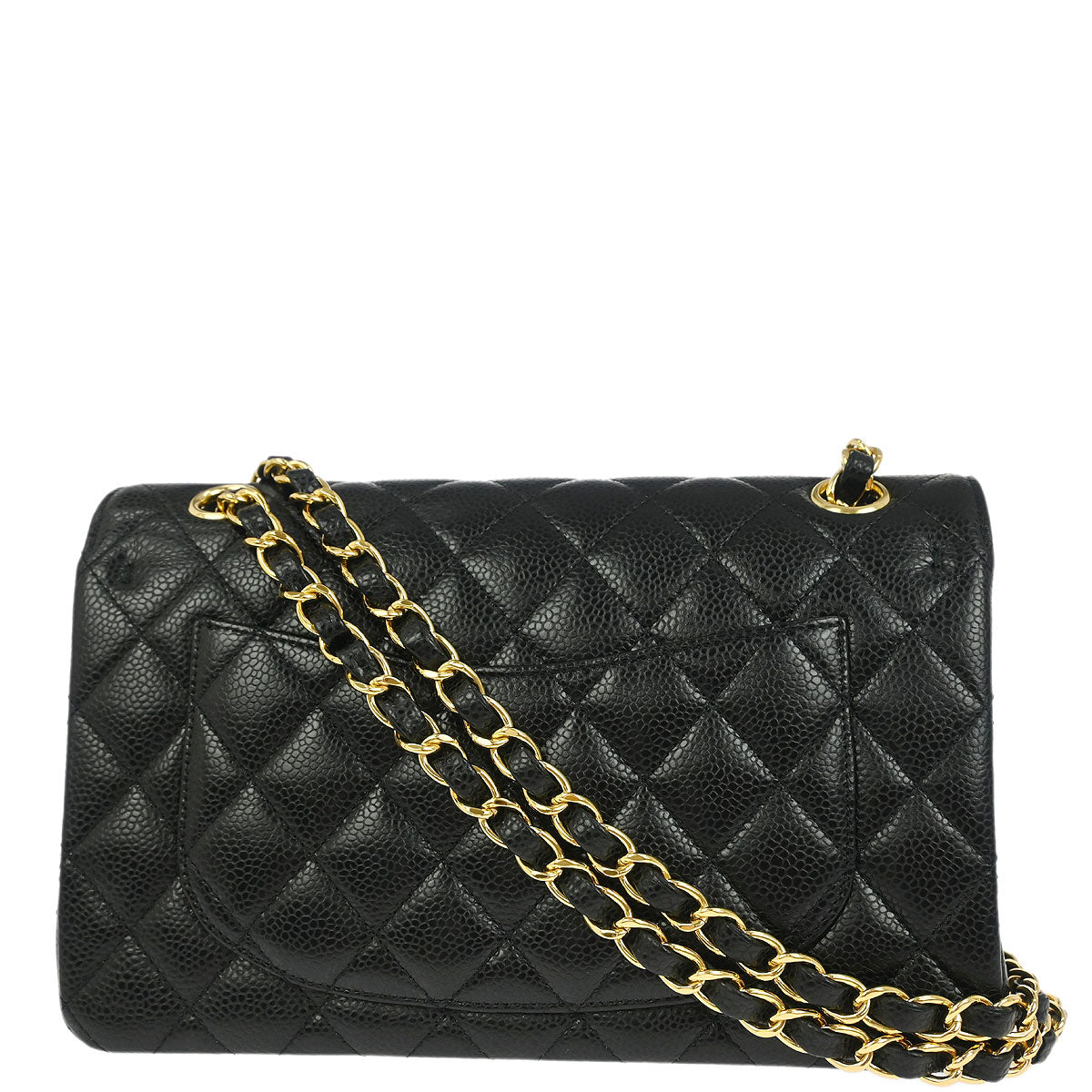 Chanel Black Caviar Small Classic Double Flap Shoulder Bag