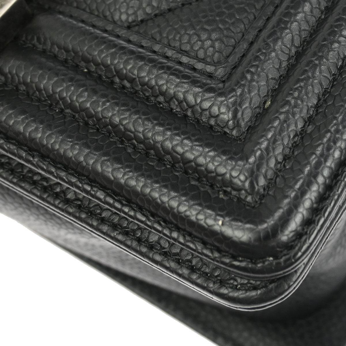 Boy Chanel Black Caviar Chevron Small Chain Shoulder Bag