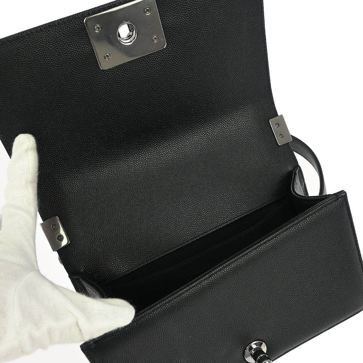 Boy Chanel Black Caviar Chevron Small Chain Shoulder Bag