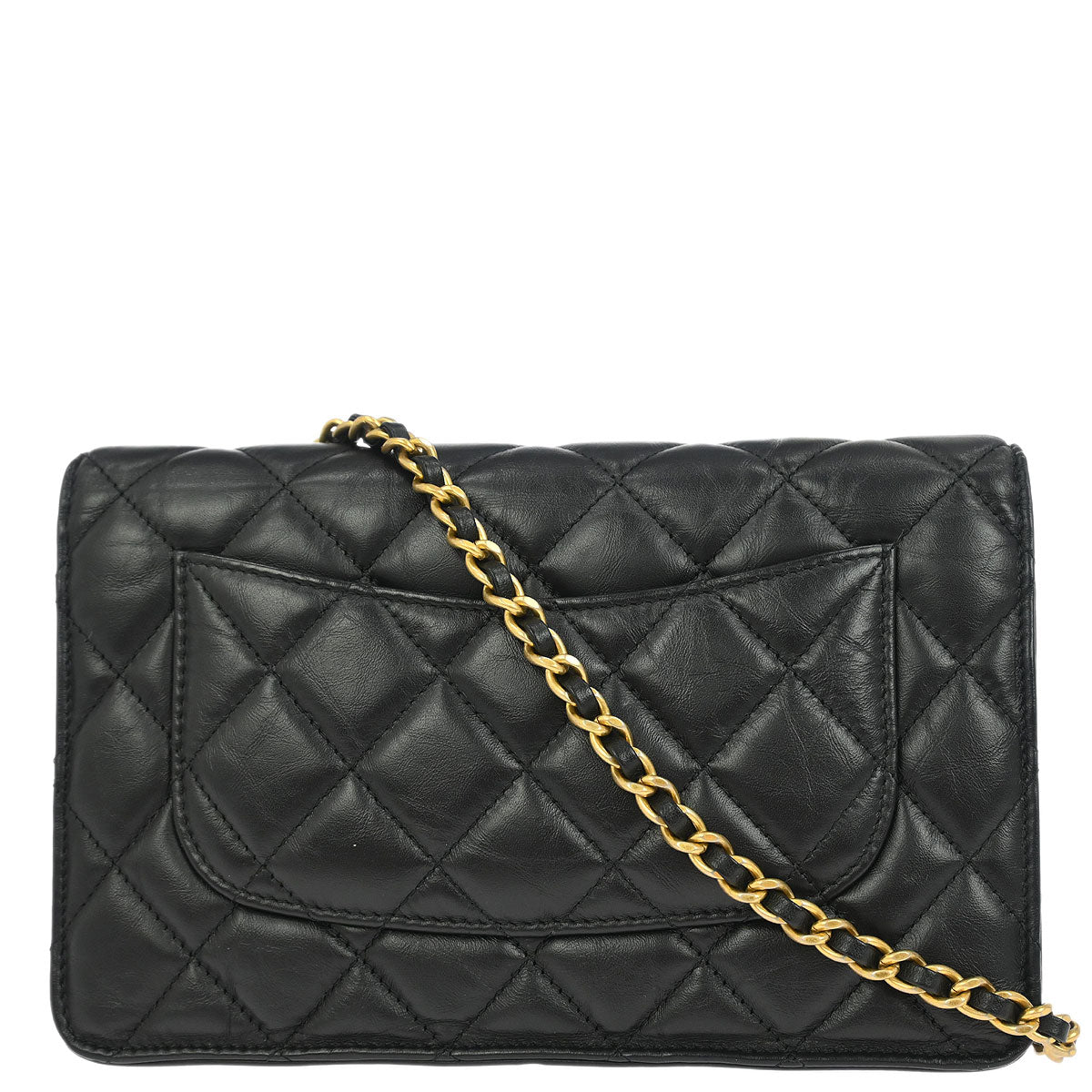 Chanel Black Calfskin Mademoiselle Lock Icon WOC Wallet on Chain