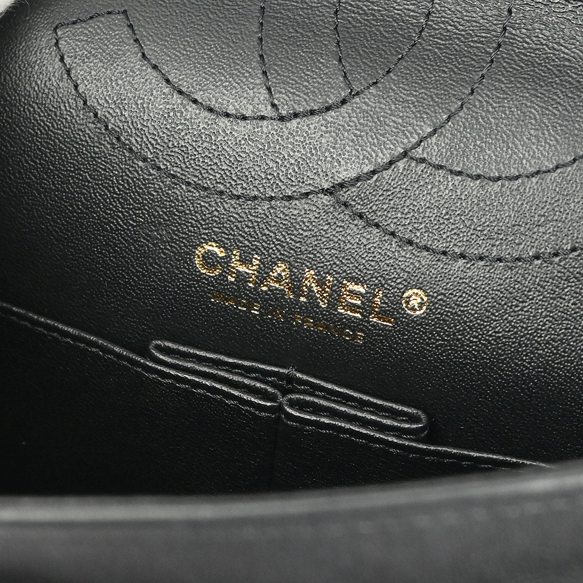 Chanel Black Calfskin 2.55 Chevron Classic Double Flap Shoulder Bag