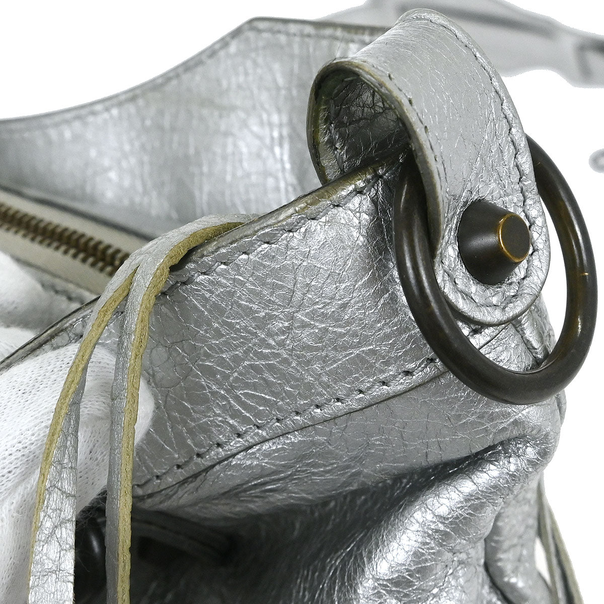 Balenciaga Silver Lambskin The First 2way Shoulder Handbag