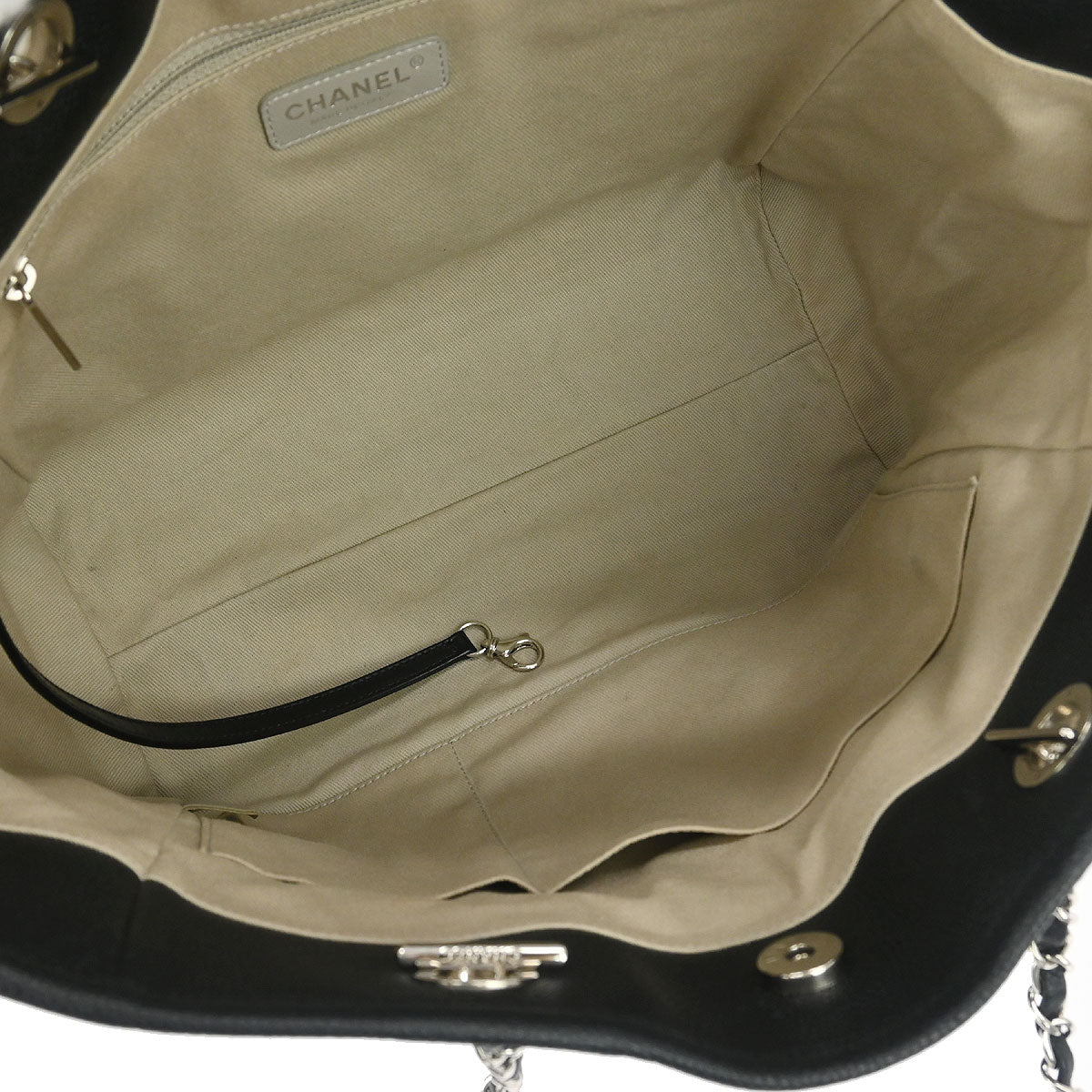 Chanel Black Calfskin Small Deauville Tote Bag