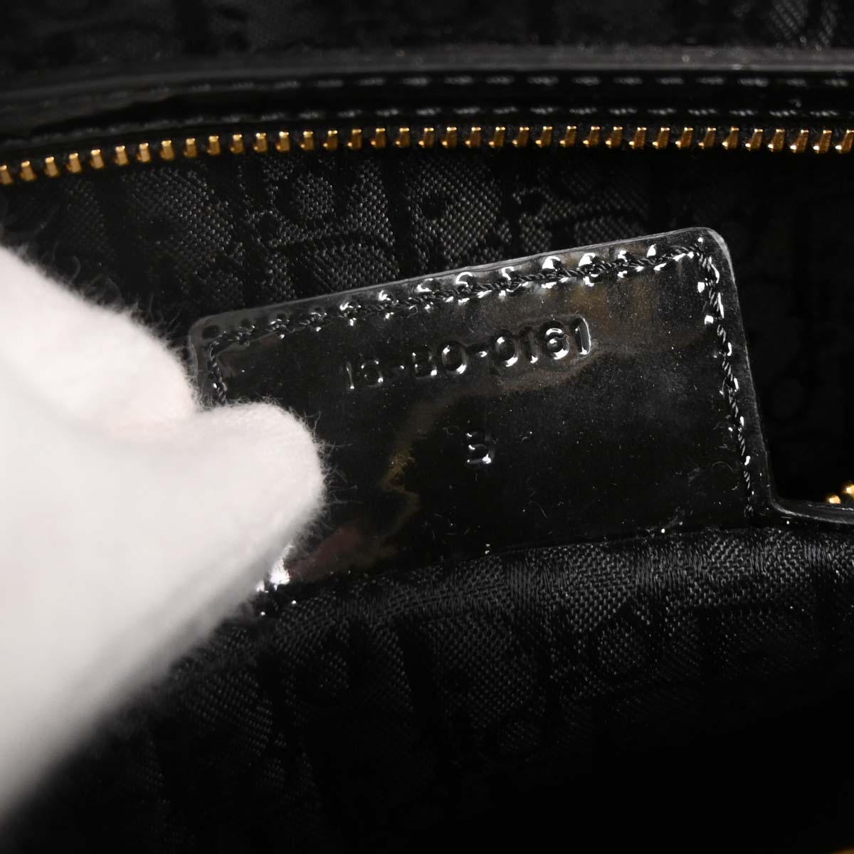 Christian Dior Black Patent Leather Large Lady Dior 2way Shoulder Handbag