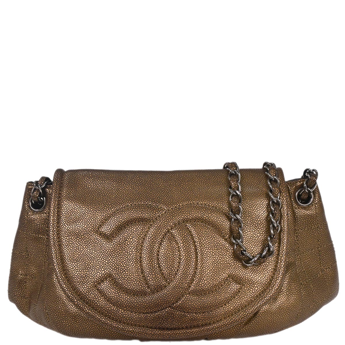 Chanel 2010-2011 Bronze Caviar Shoulder Bag