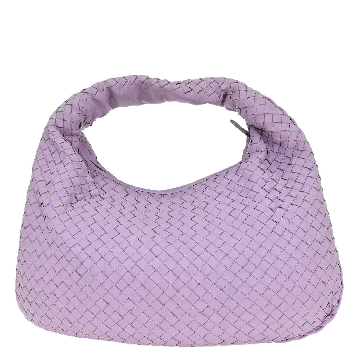 Bottega Veneta Purple Lambskin Intrecciato Hobo Handbag