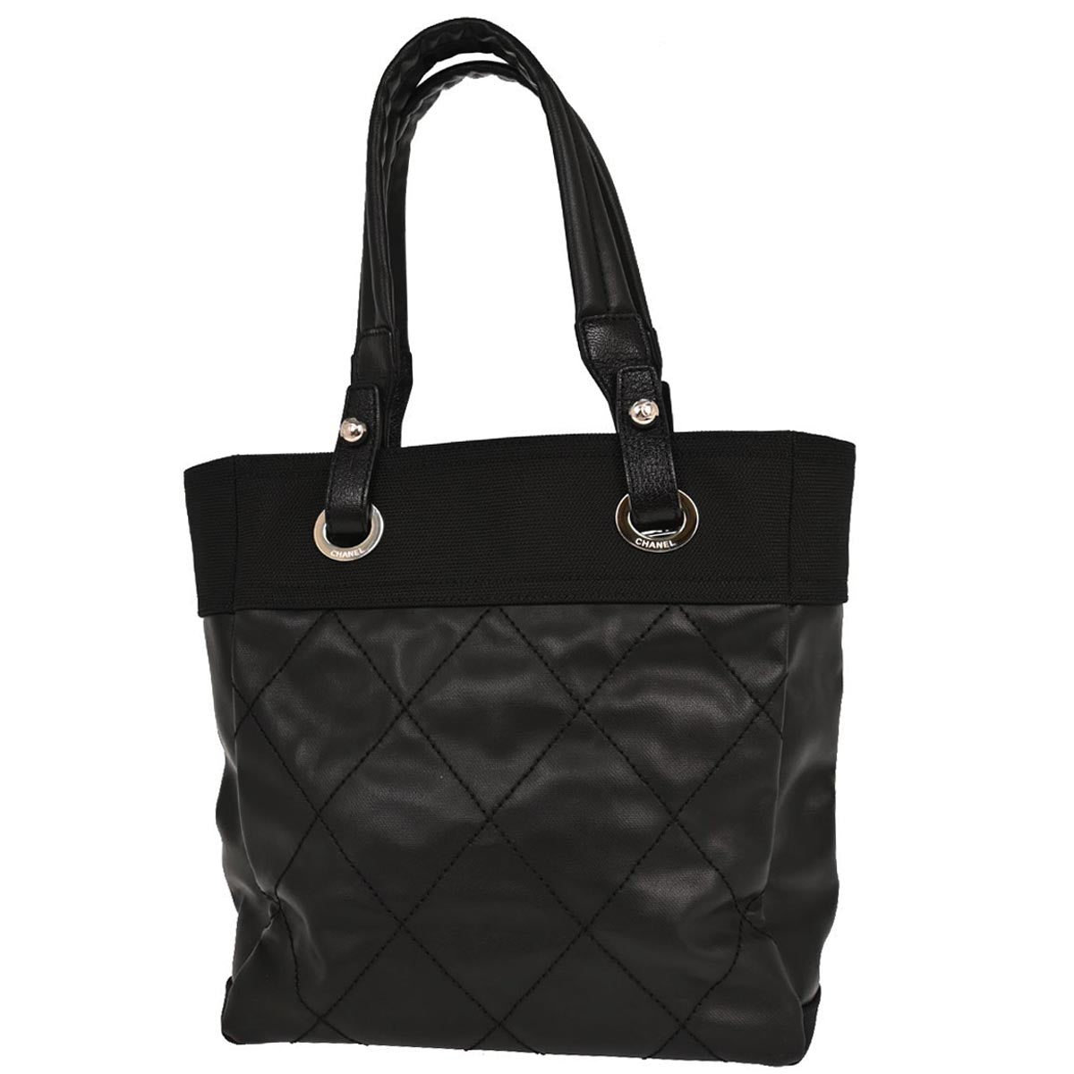 Chanel Black Canvas Paris-Biarritz Tote PM Handbag