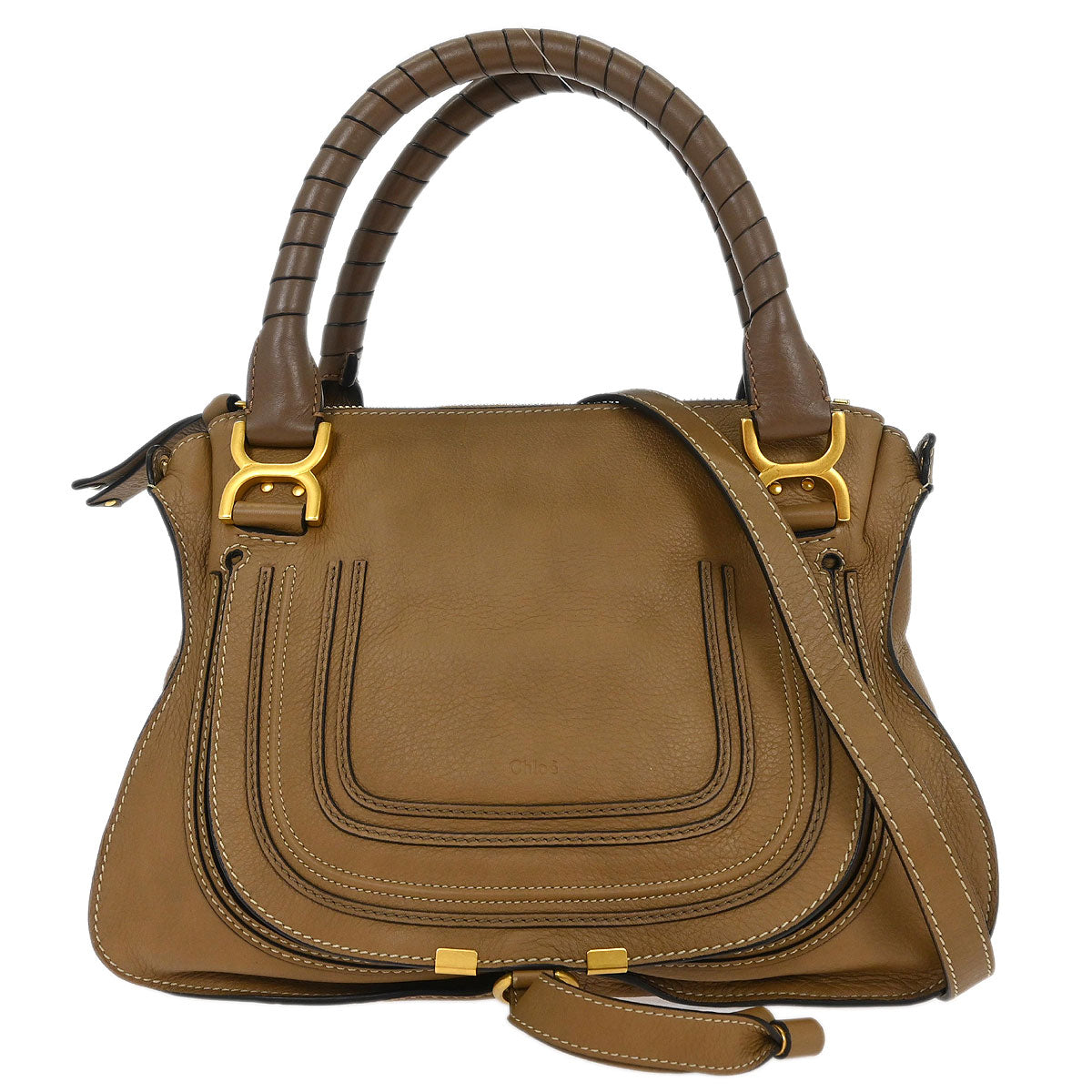 Chloe Brown Leather Marcie 2way Shoulder Handbag