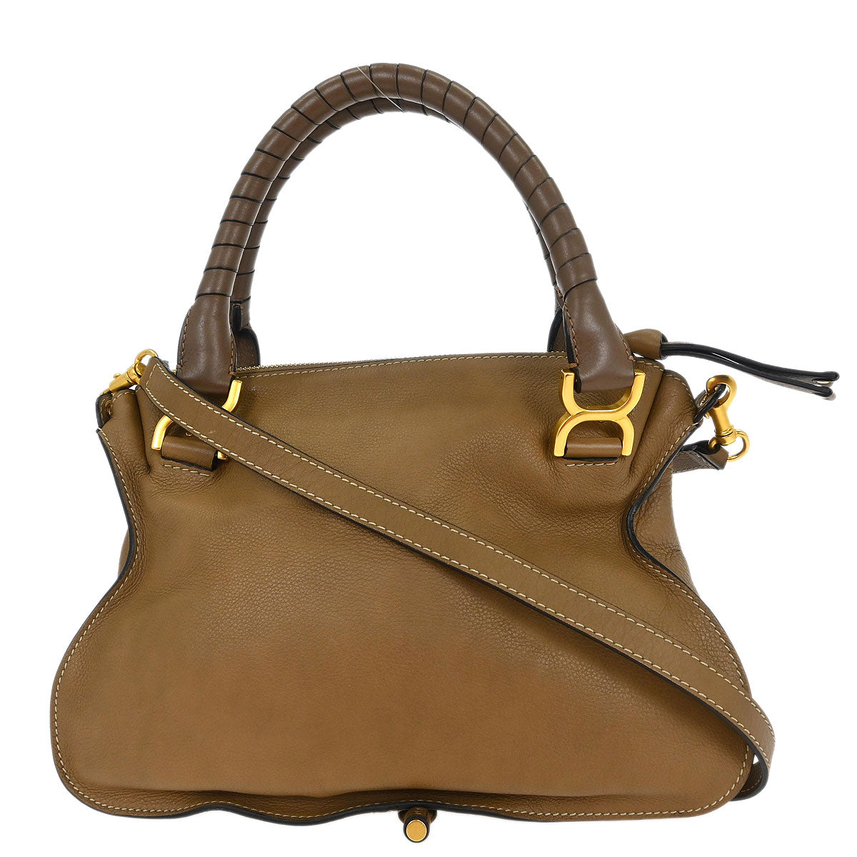 Chloe Brown Leather Marcie 2way Shoulder Handbag
