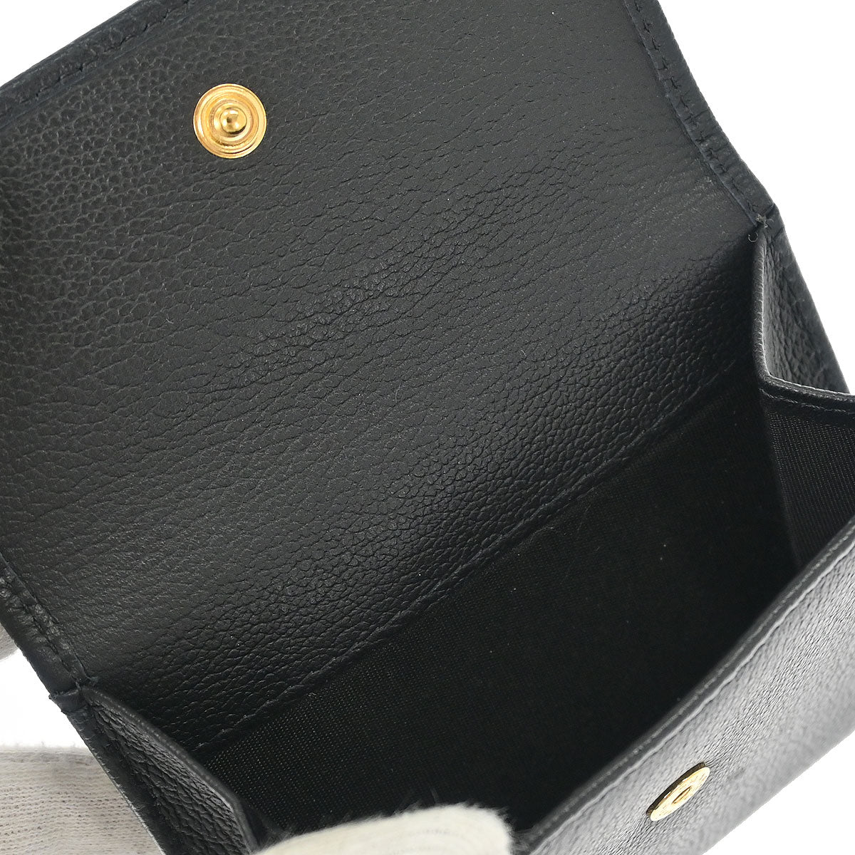 Chanel Black Calfskin Camellia Bifold Wallet