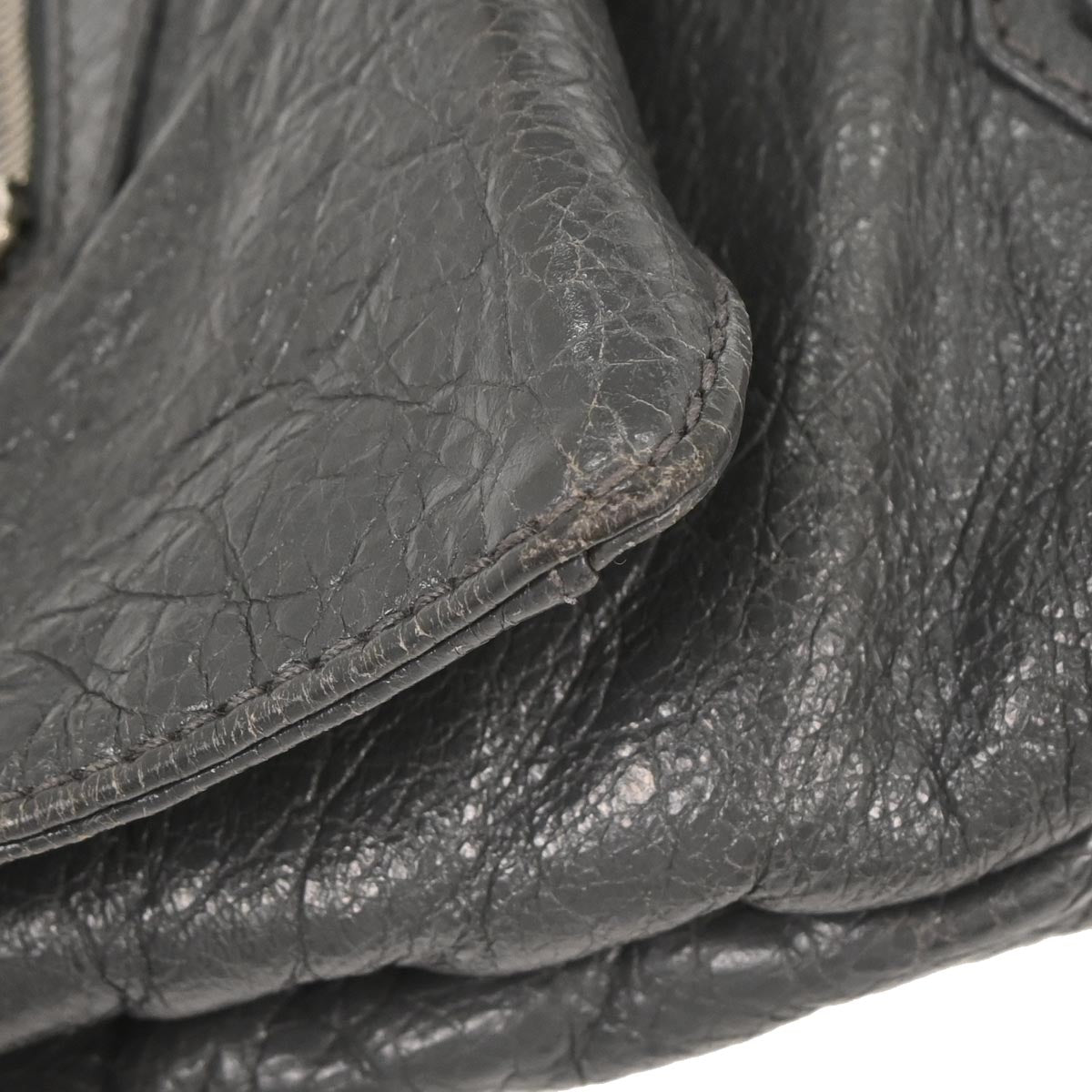 Balenciaga Gray Leather Envelope Shoulder Bag