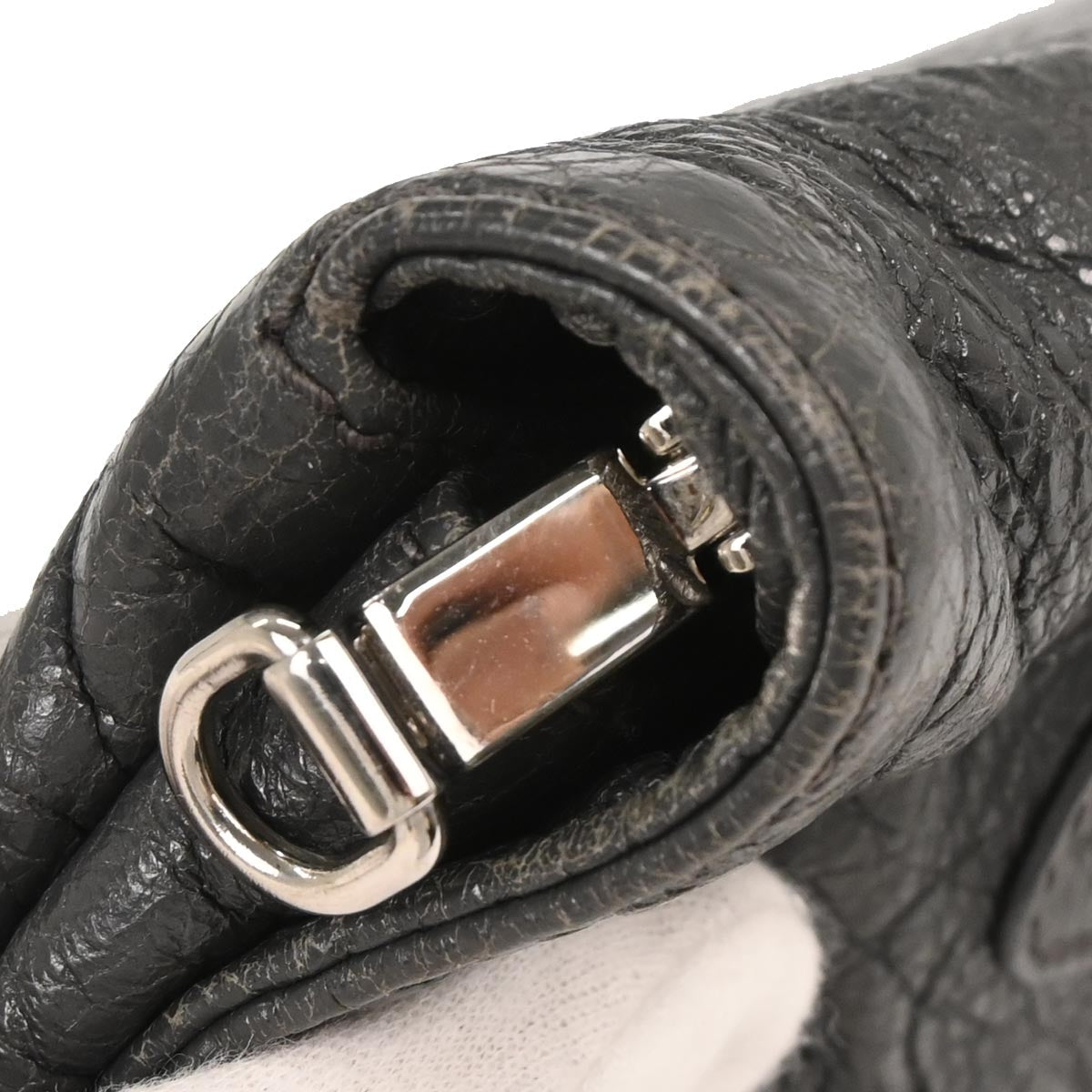 Balenciaga Gray Leather Envelope Shoulder Bag