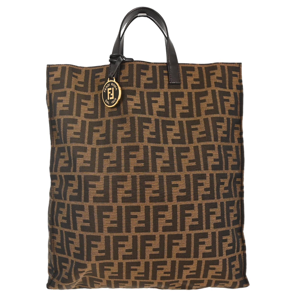 Fendi Brown Canvas Zucca Tote Handbag