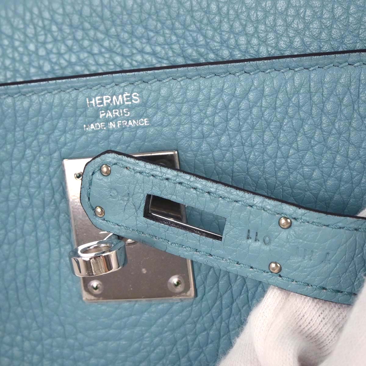 Hermes Blue Saint Cyr Taurillon Clemence Kelly 28 Retourne Handbag