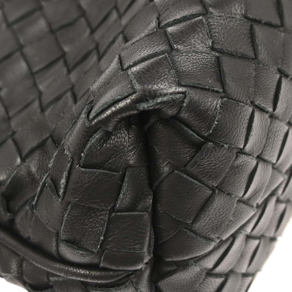 Bottega Veneta Black Lambskin Intrecciato Handbag