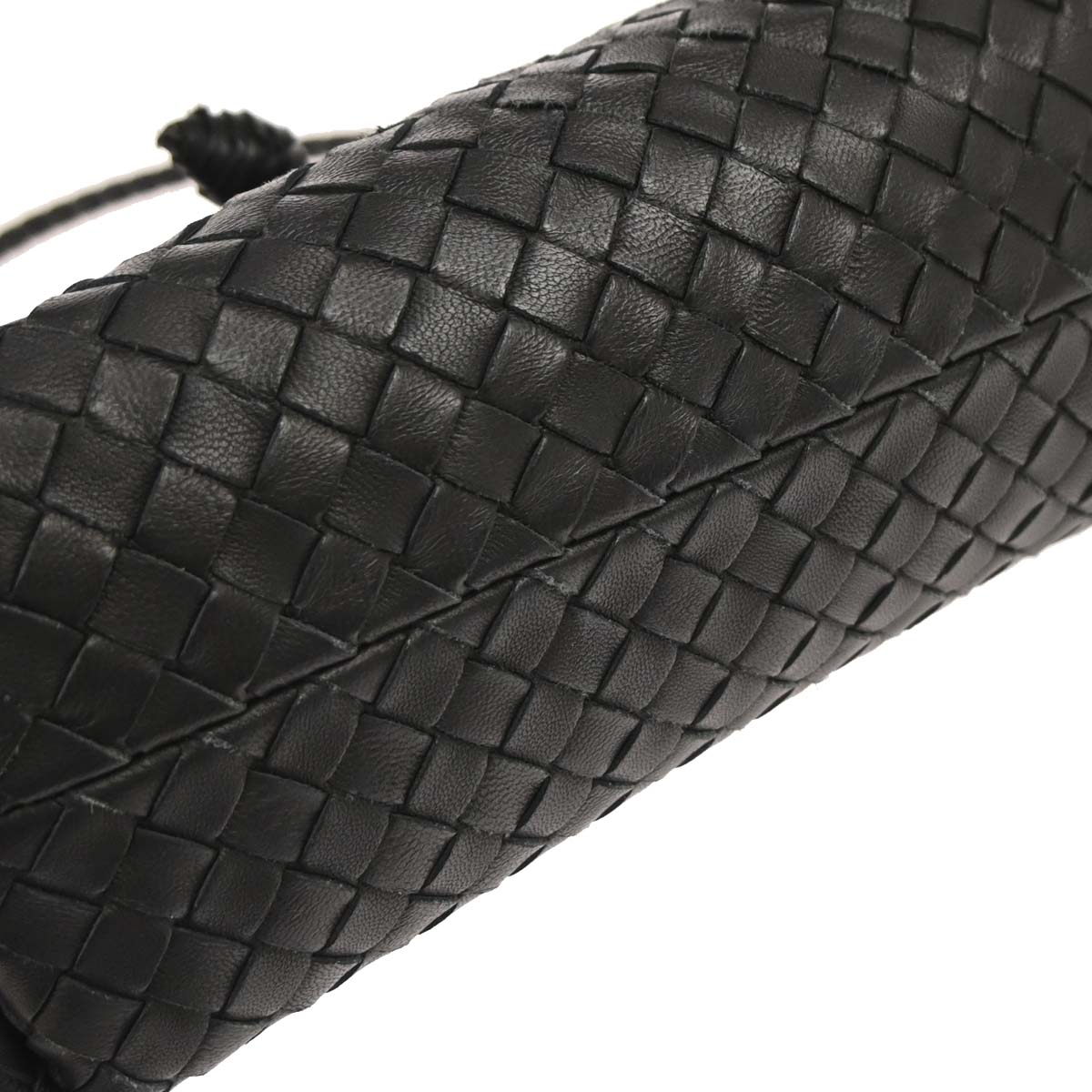 Bottega Veneta Black Lambskin Intrecciato Handbag