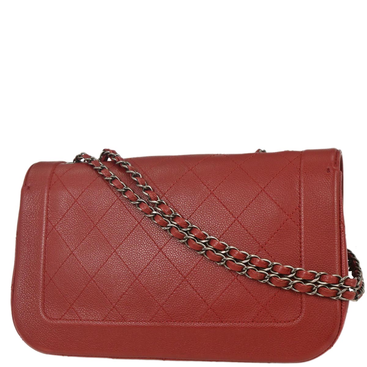 Chanel 2014-2015 Red Caviar Shoulder Bag