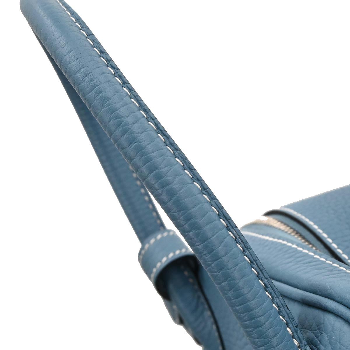 Hermes Blue Jean Taurillon Clemence Lindy 30 Shoulder Bag