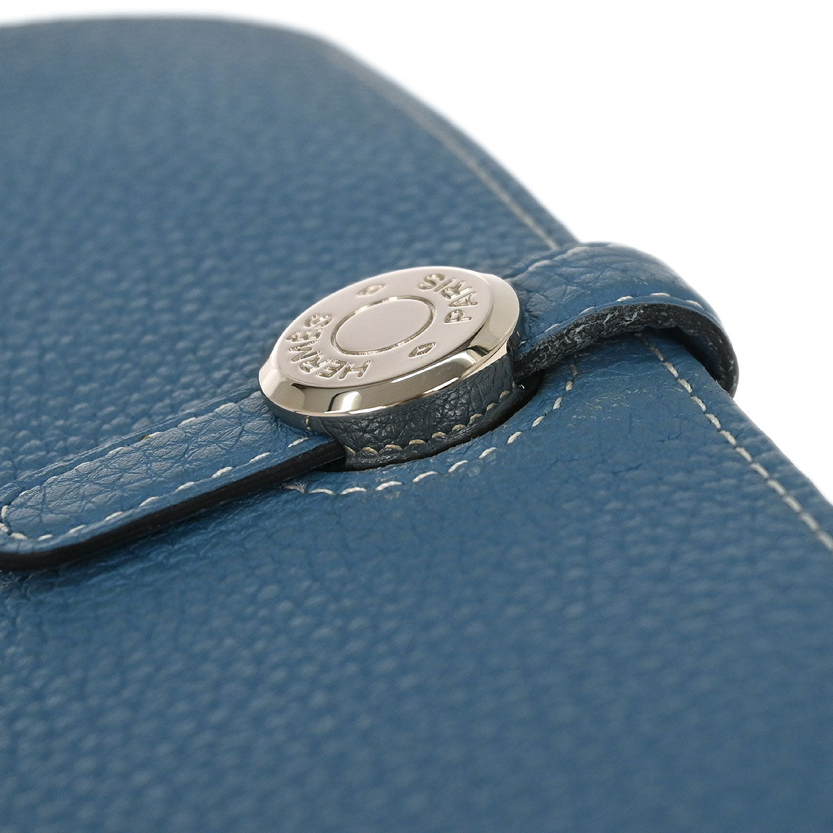 Hermes Blue Jean Green Togo Dogon GM Wallet