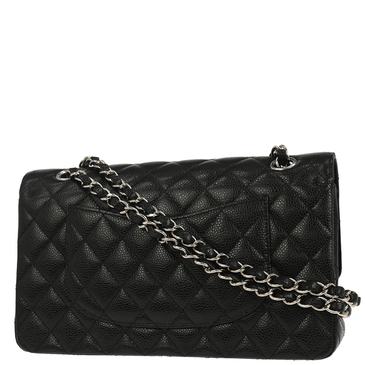 Chanel Black Caviar Skin Medium Classic Double Flap Shoulder Bag