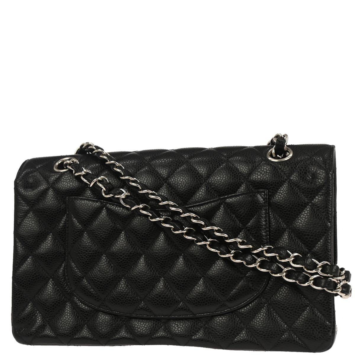 Chanel Black Caviar Skin Medium Classic Double Flap Shoulder Bag