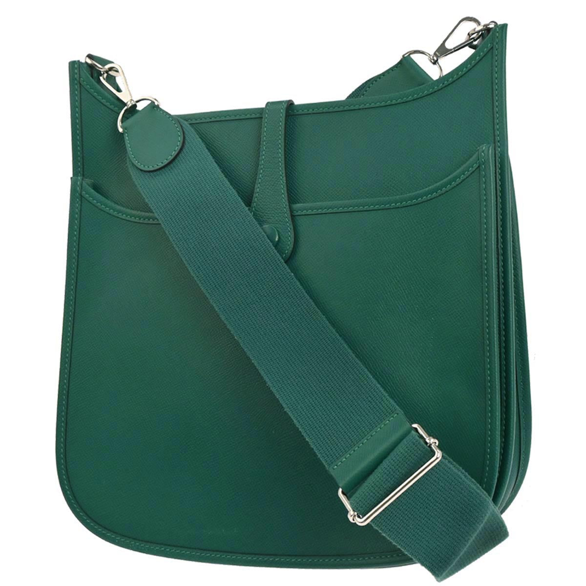 Hermes Malachite Epsom Evelyne 3 29 PM Shoulder Bag