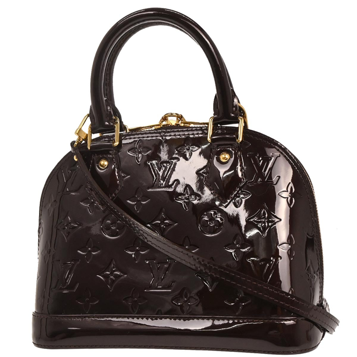 Louis Vuitton Dark Purple Vernis Alma BB 2way Shoulder Handbag M91678