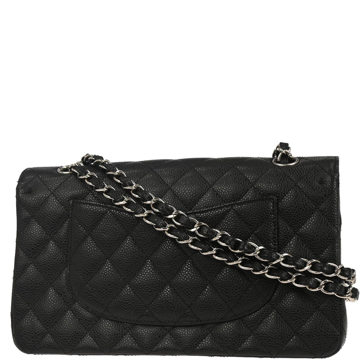 Chanel Black Caviar Skin Medium Classic Double Flap Shoulder Bag