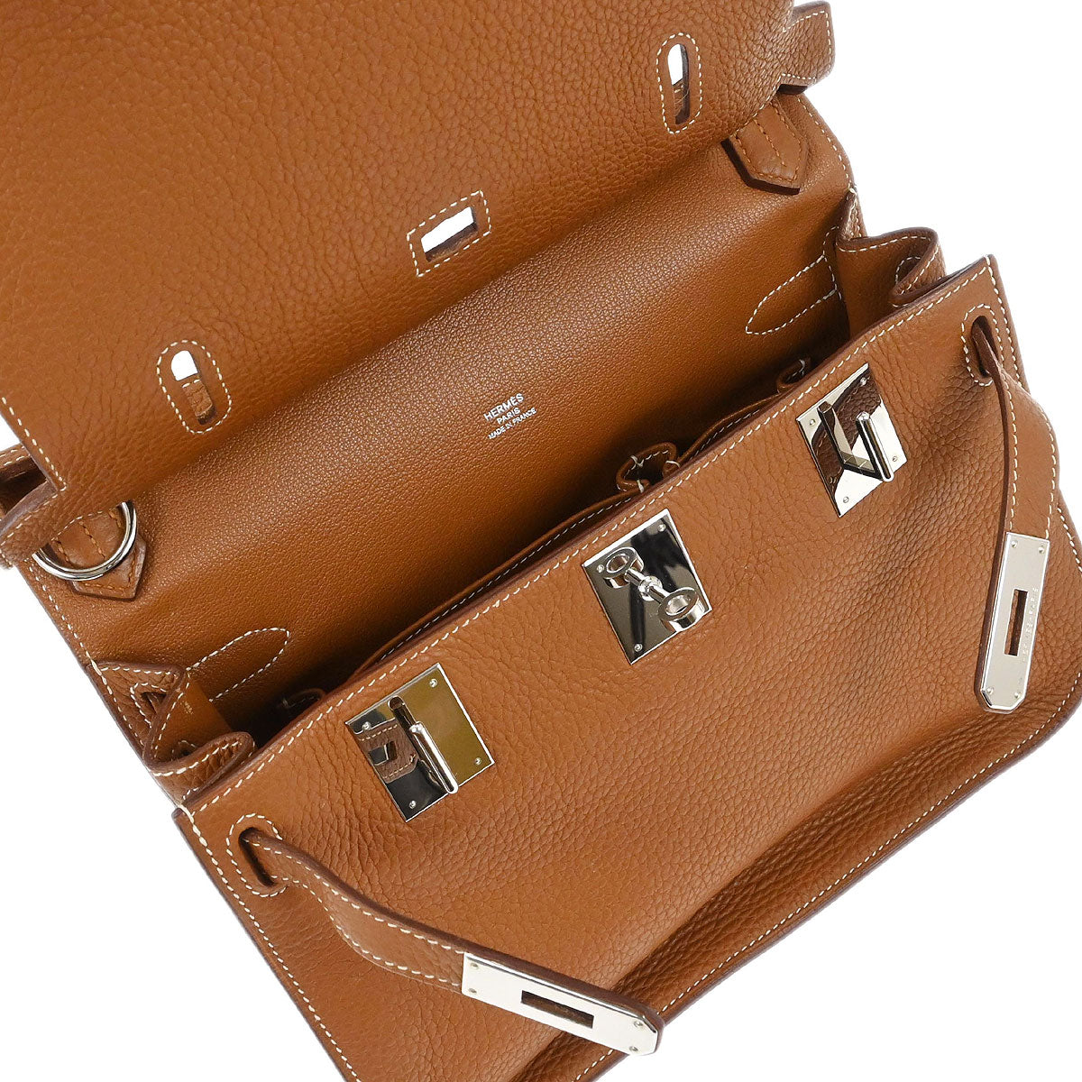 Hermes Gold Taurillon Clemence Jypsiere 28 Shoulder Bag