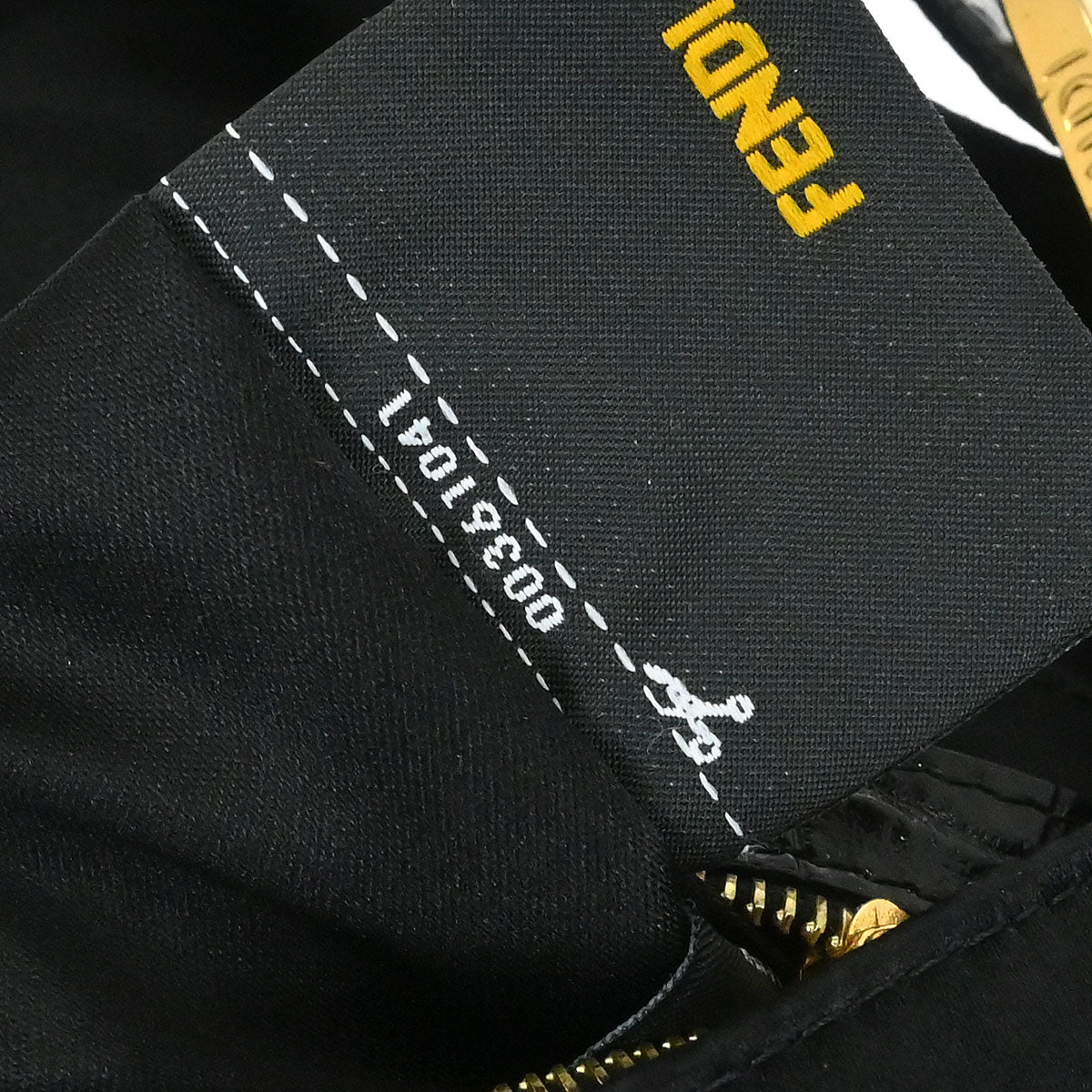 Fendi * Black Satin Crocodile Baguette Handbag