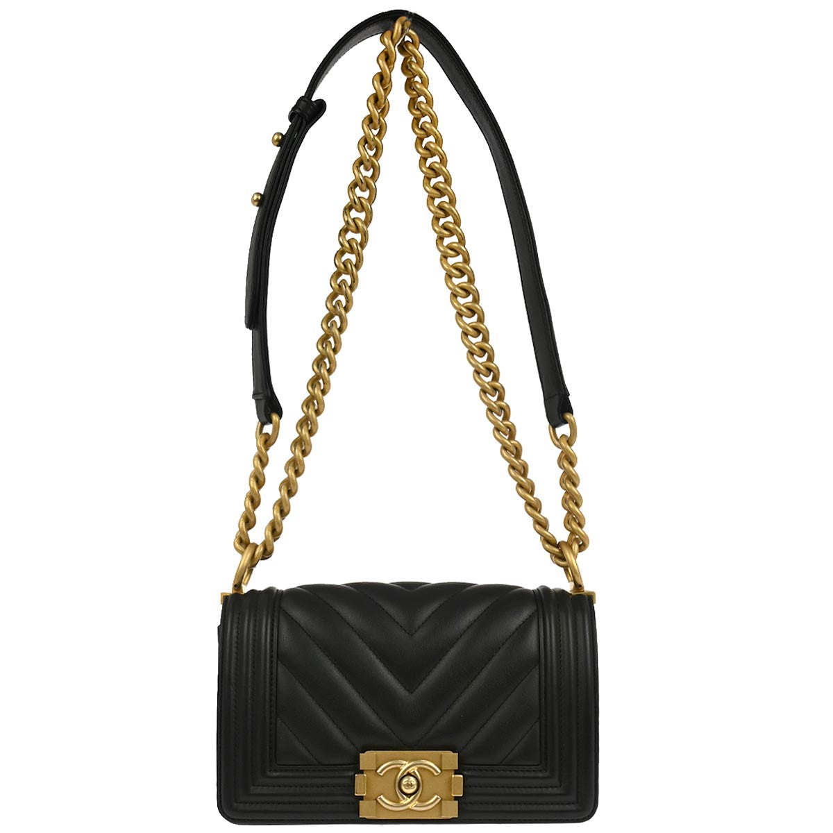 Boy Chanel Black Lambskin Small Chain Shoulder Bag