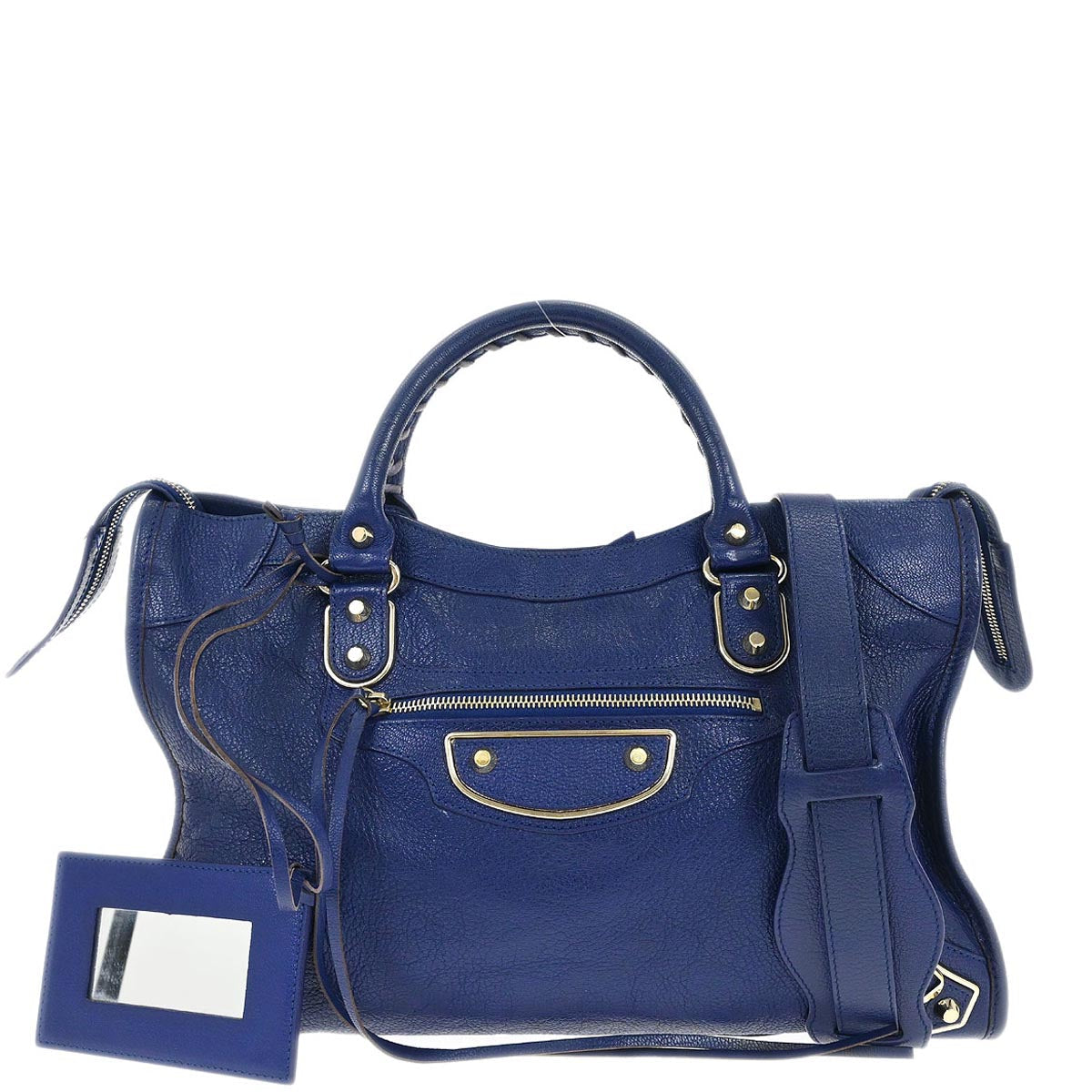 Balenciaga Blue Metallic Edge Classic City Handbag