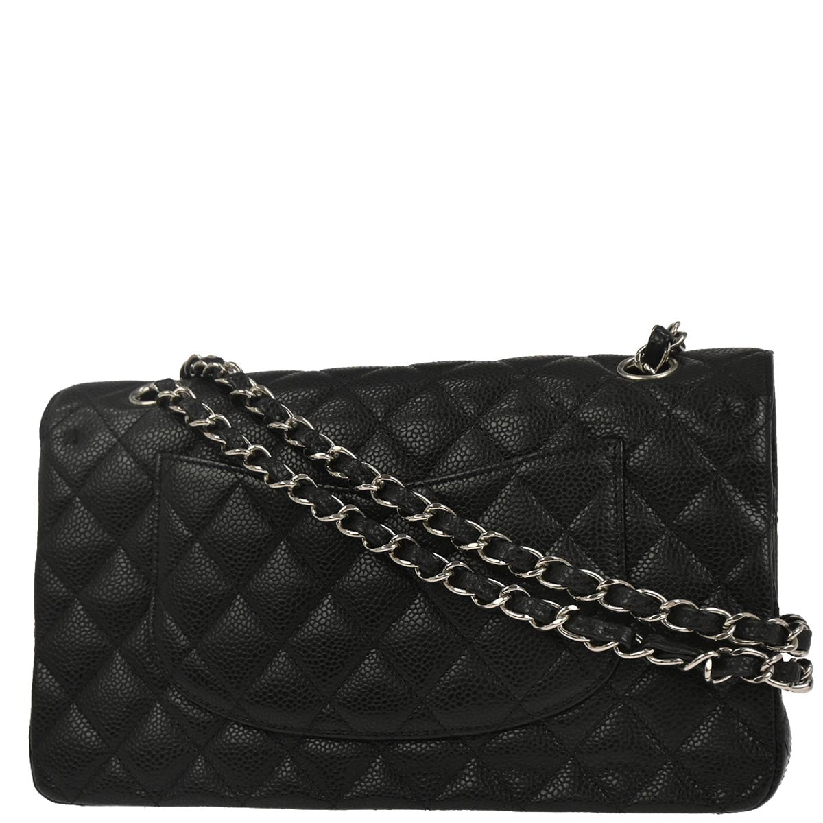 Chanel Black Caviar Skin Medium Classic Double Flap Shoulder Bag