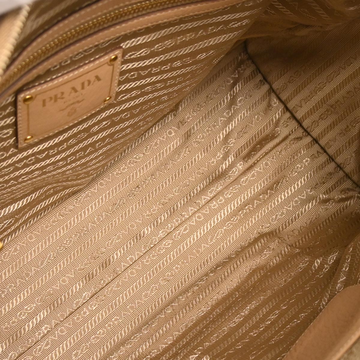 Prada Beige Leather 2way Handbag