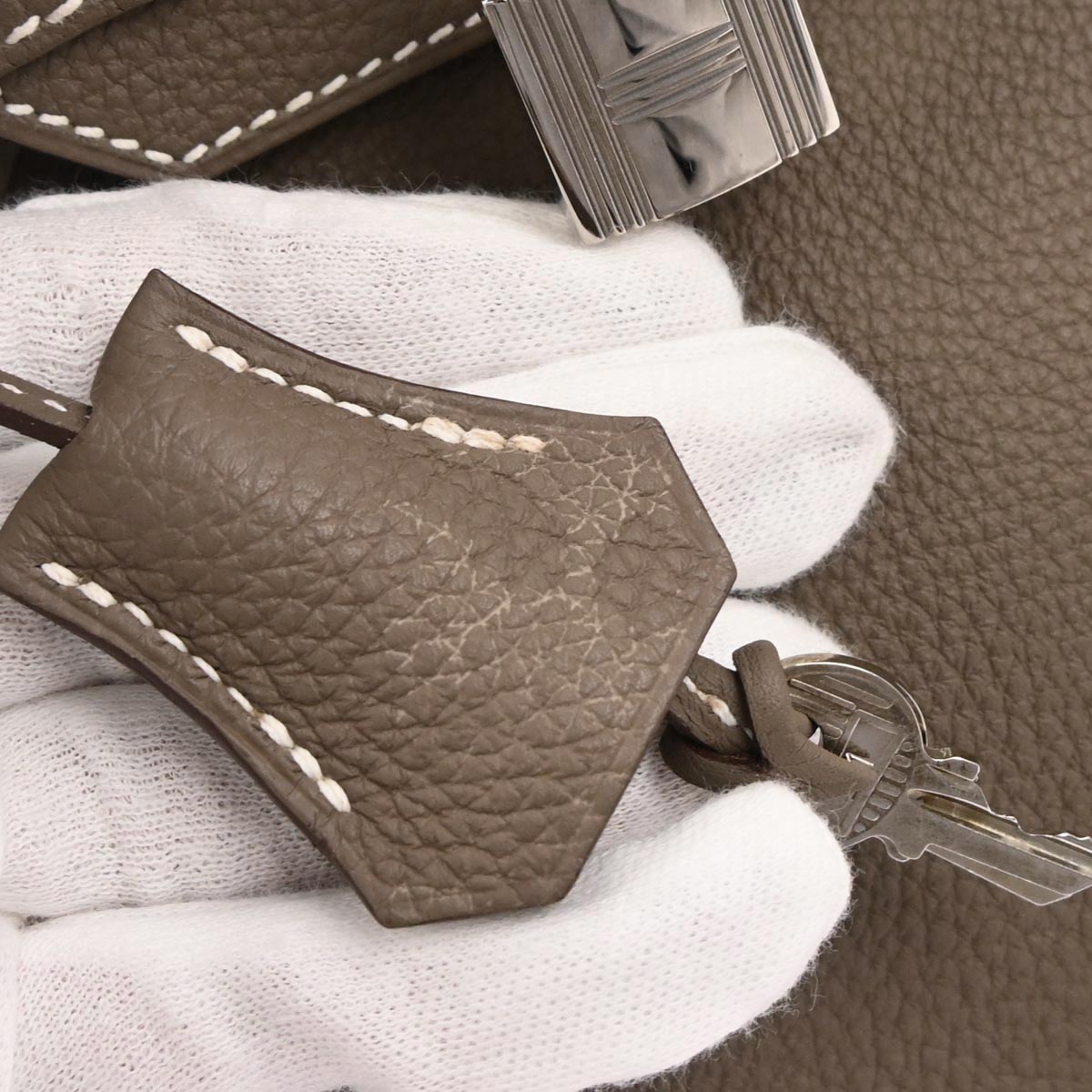 Hermes Etoupe Gray Togo Birkin 30 Handbag