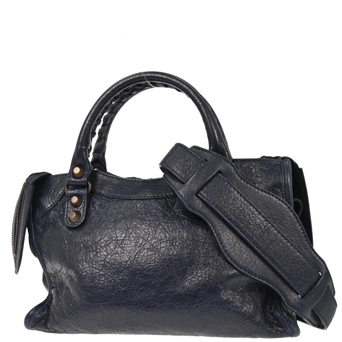 Balenciaga Navy Classic Mini City 2way Shoulder Handbag