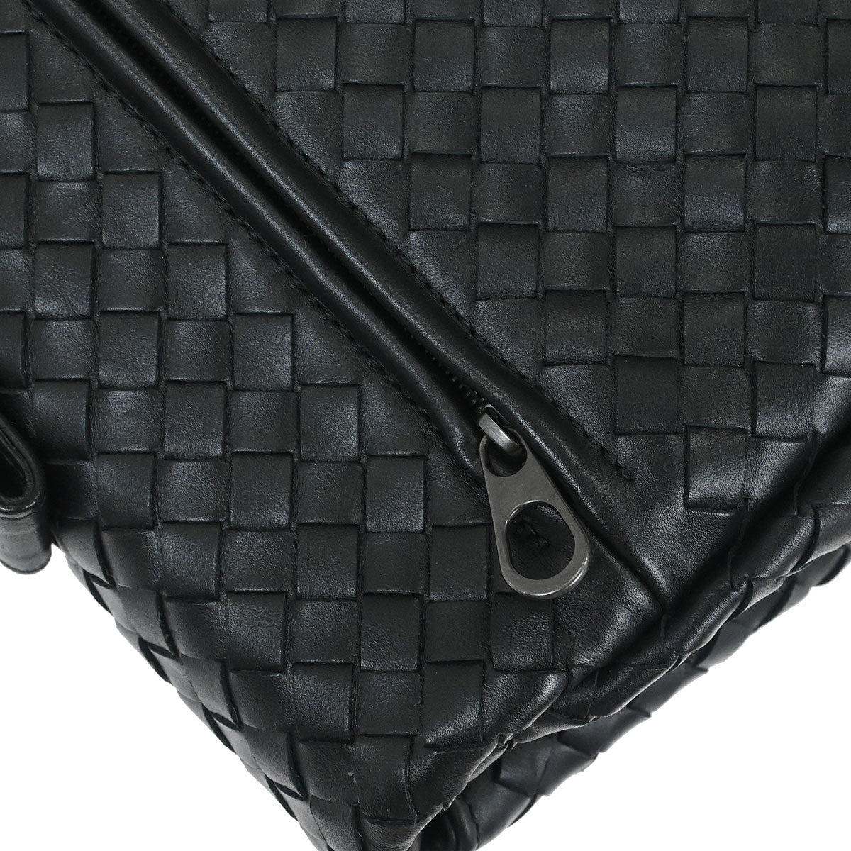 Bottega Veneta Black Calfskin Intrecciato Briefcase Handbag