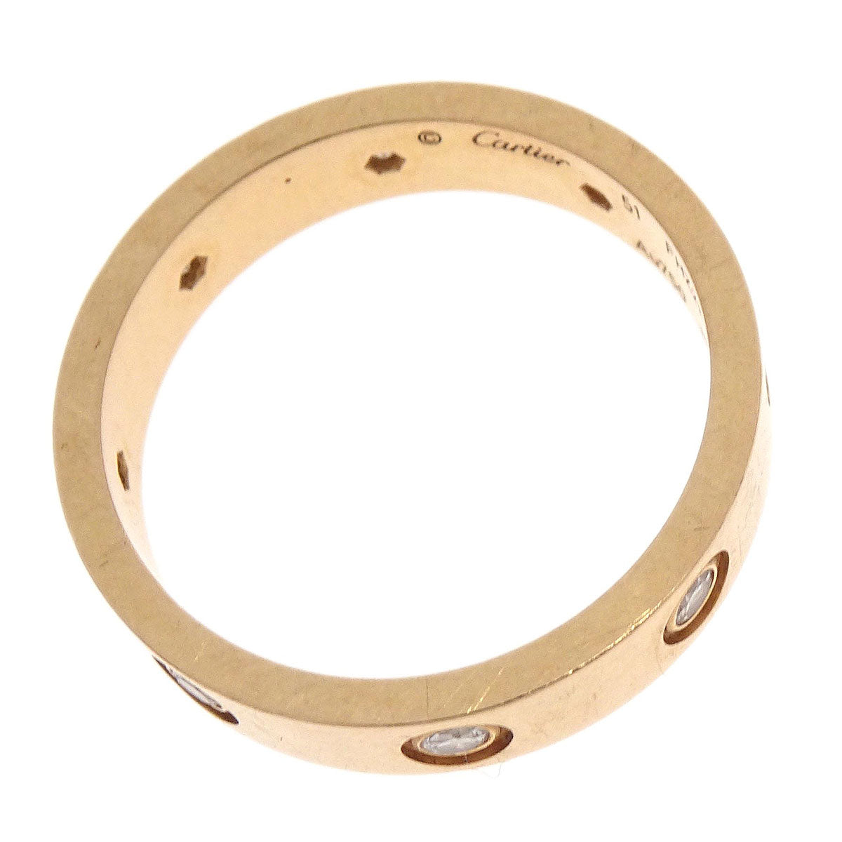 Cartier Mini Love Ring Au750 Diamond #51 Jewelry