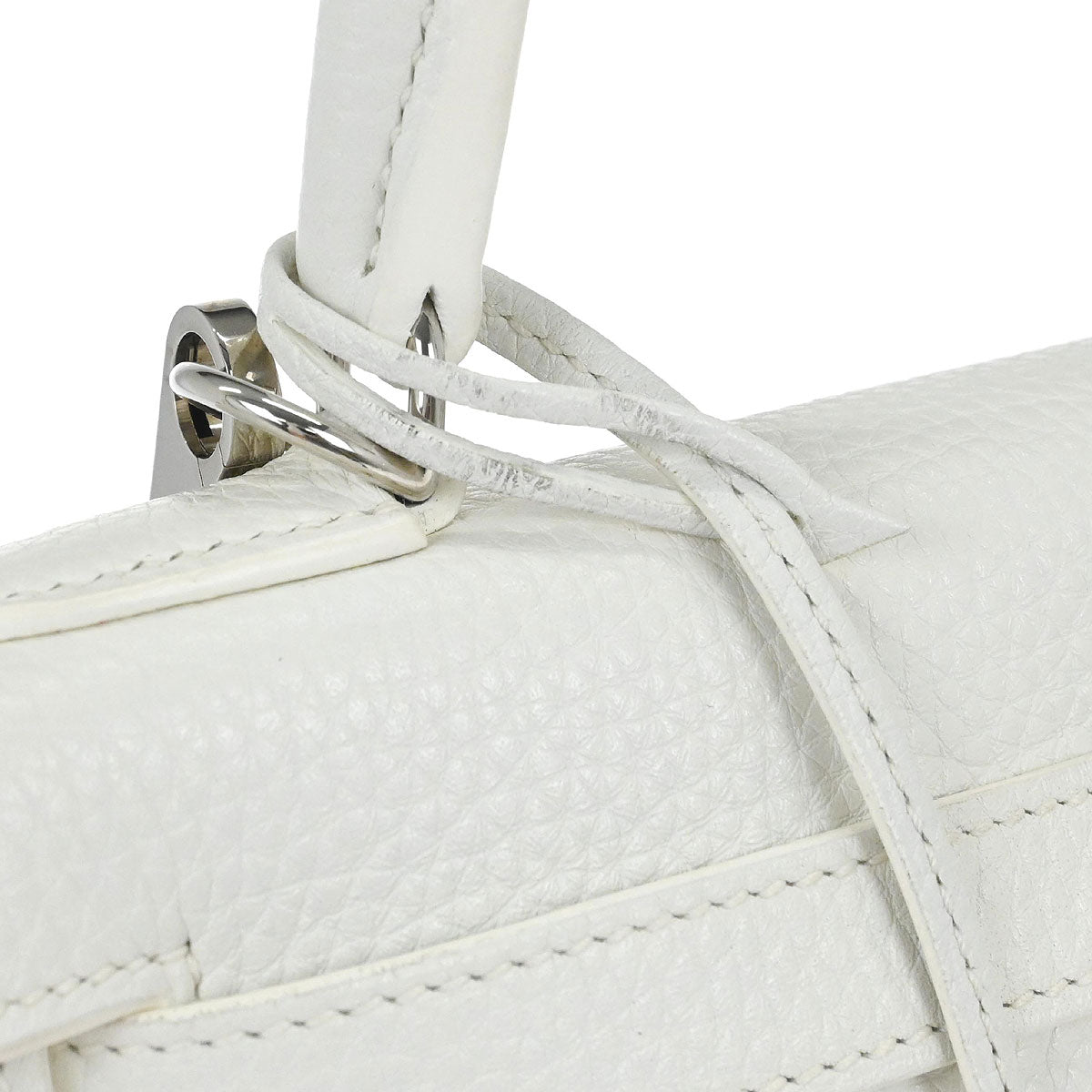 Hermes White Taurillon Clemence Kelly 28 Retourne 2way Shoulder Handbag