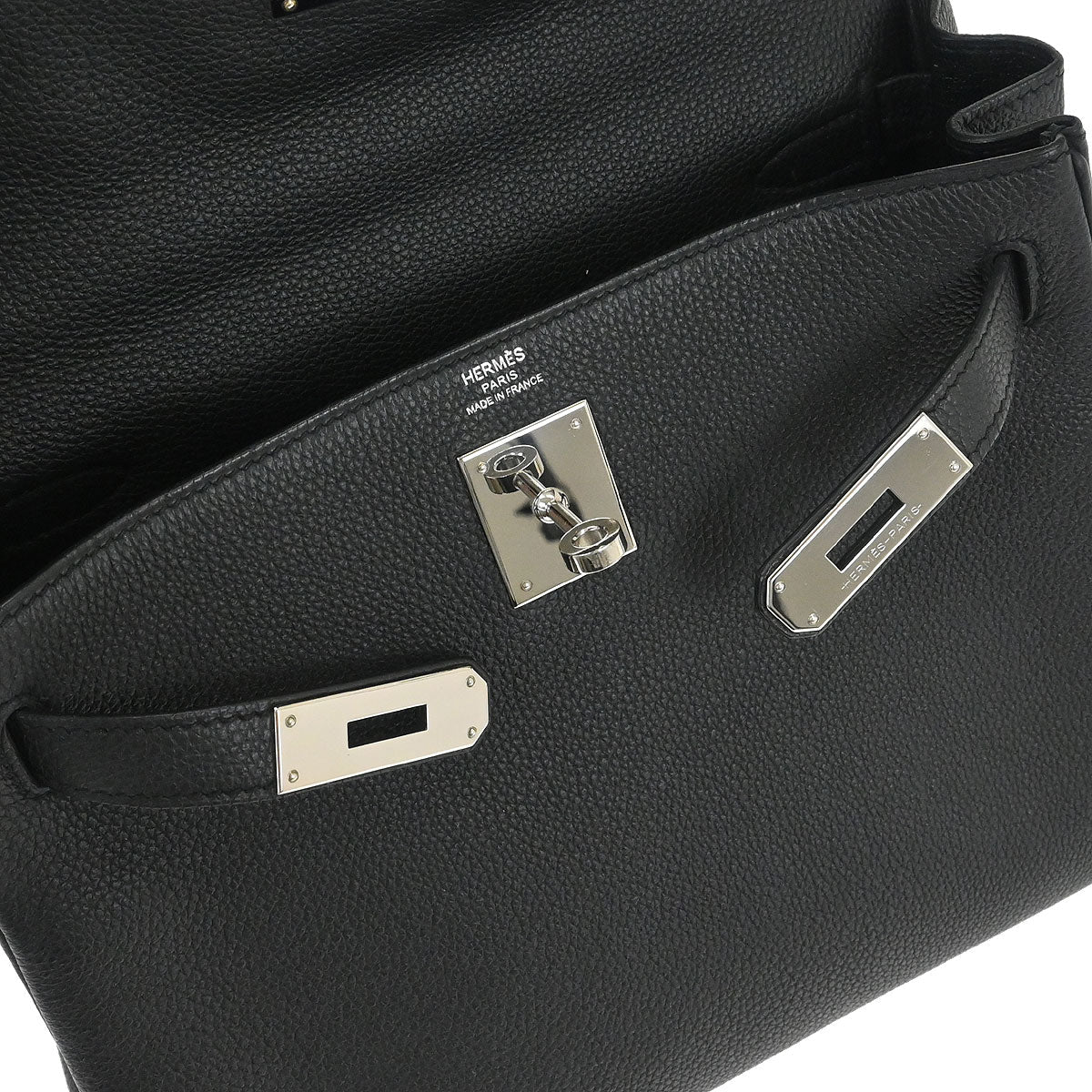 Hermes Black Togo Kelly 28 Retourne 2way Shoulder Handbag