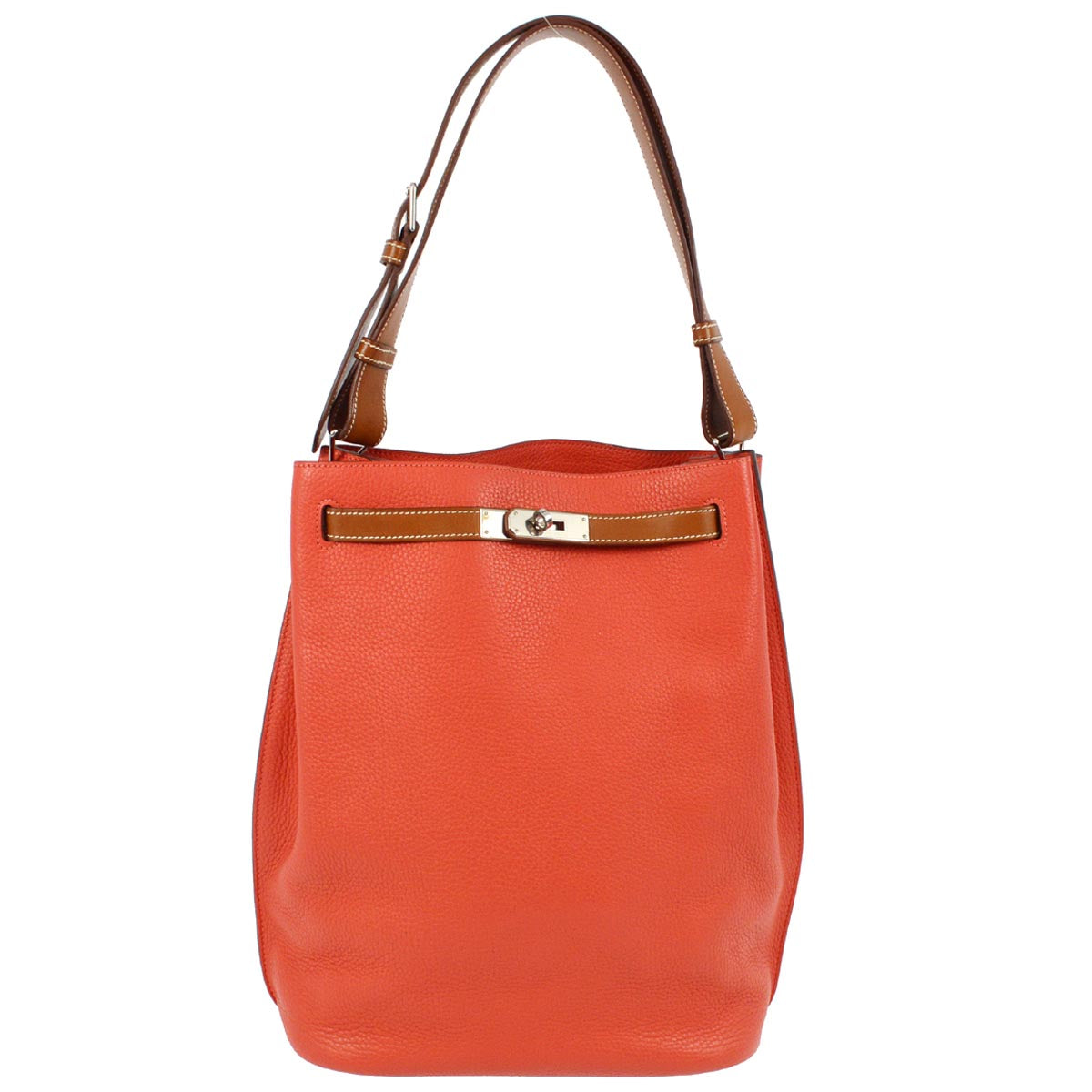 Hermes 2015 Rouge Pivoine Taurillon Clemence So Kelly 26 Shoulder Bag