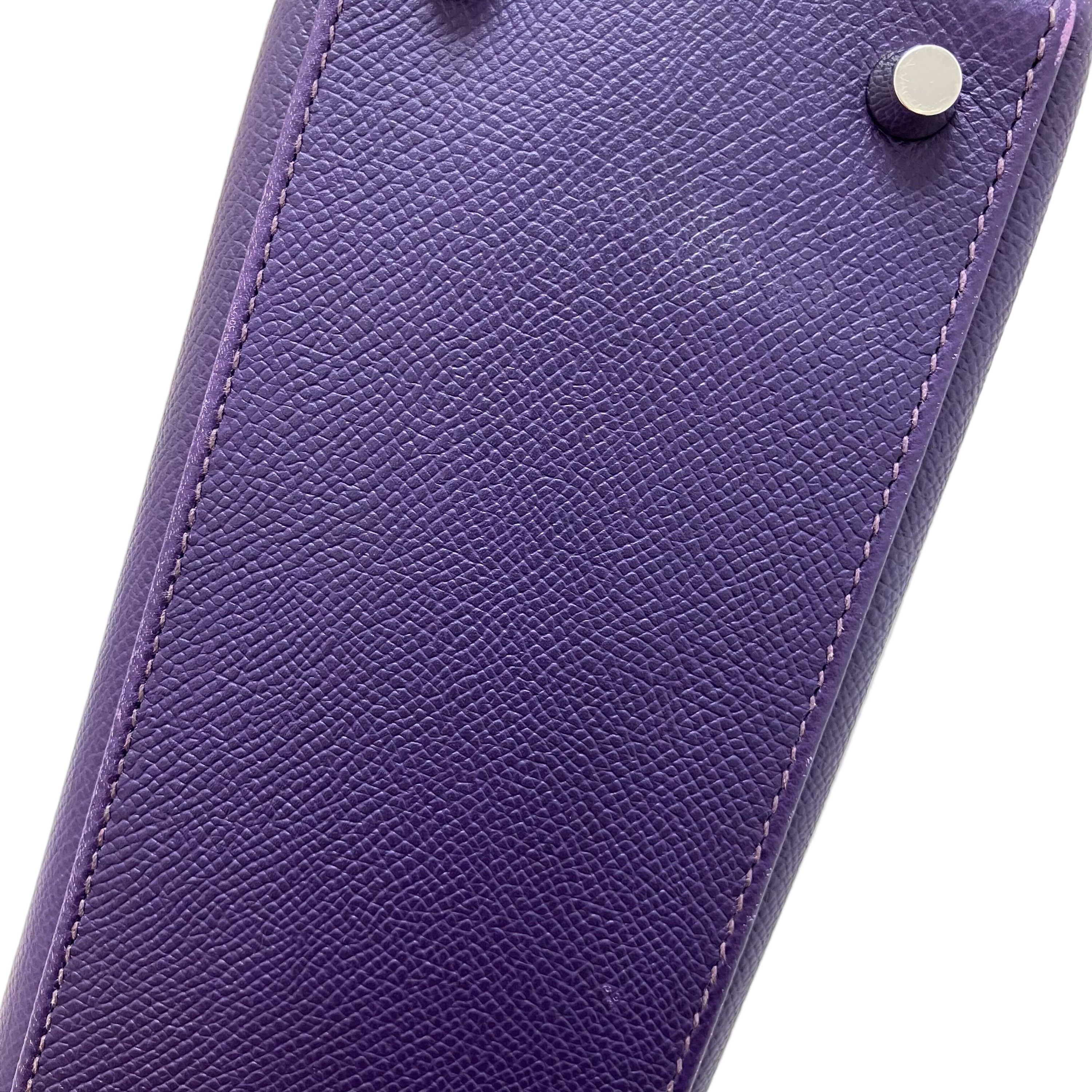 Hermes 2010 Violet Epsom Kelly 25 Retourne