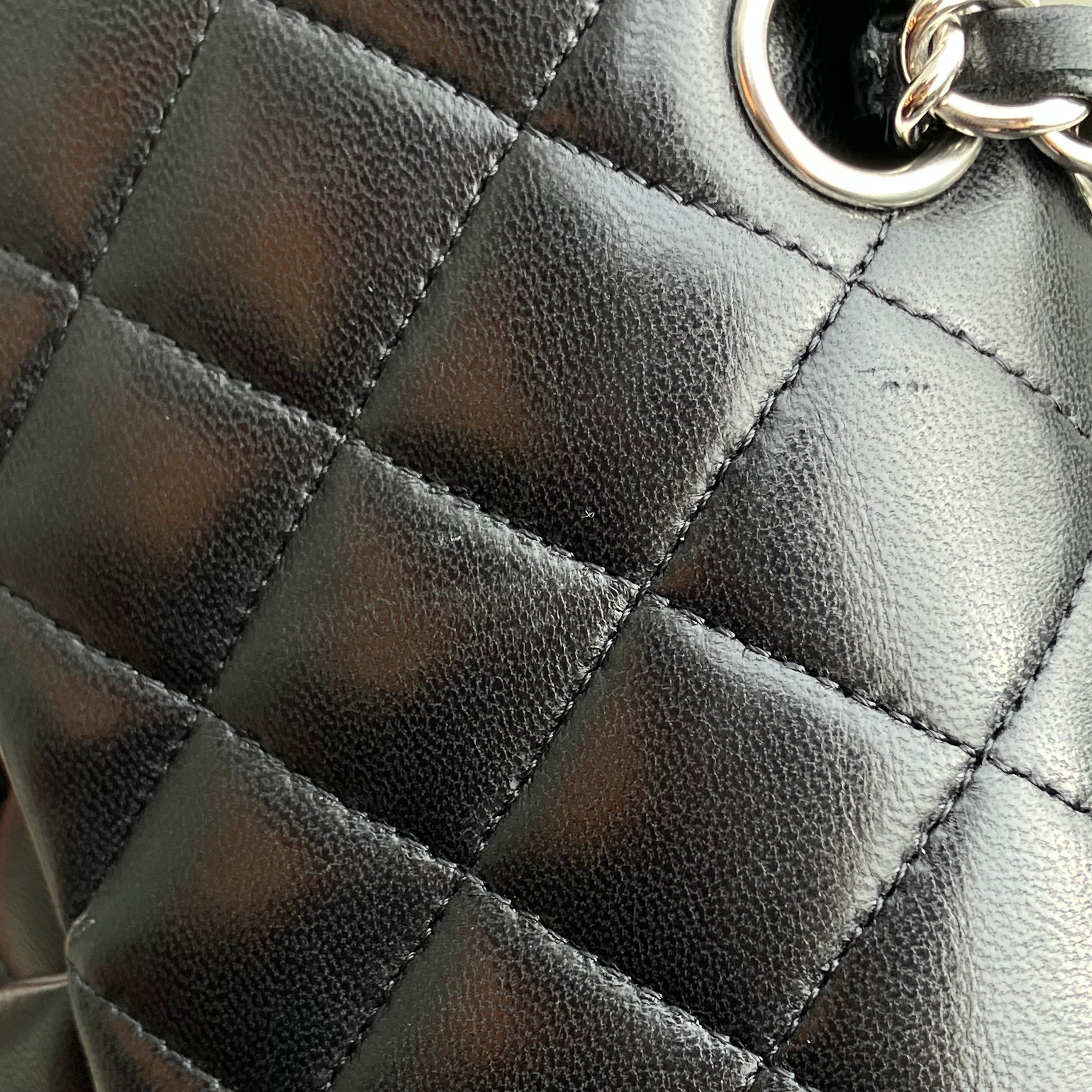 Chanel Black Lambskin Small Classic Double Flap Shoulder Bag