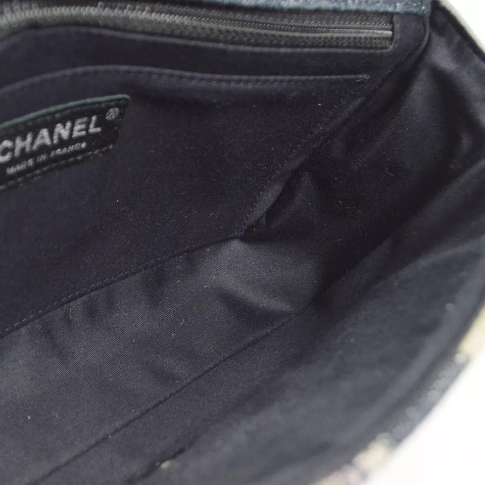 Chanel 2012 Patchwork Classic Flap Double Chain Shoulder Bag Tweed