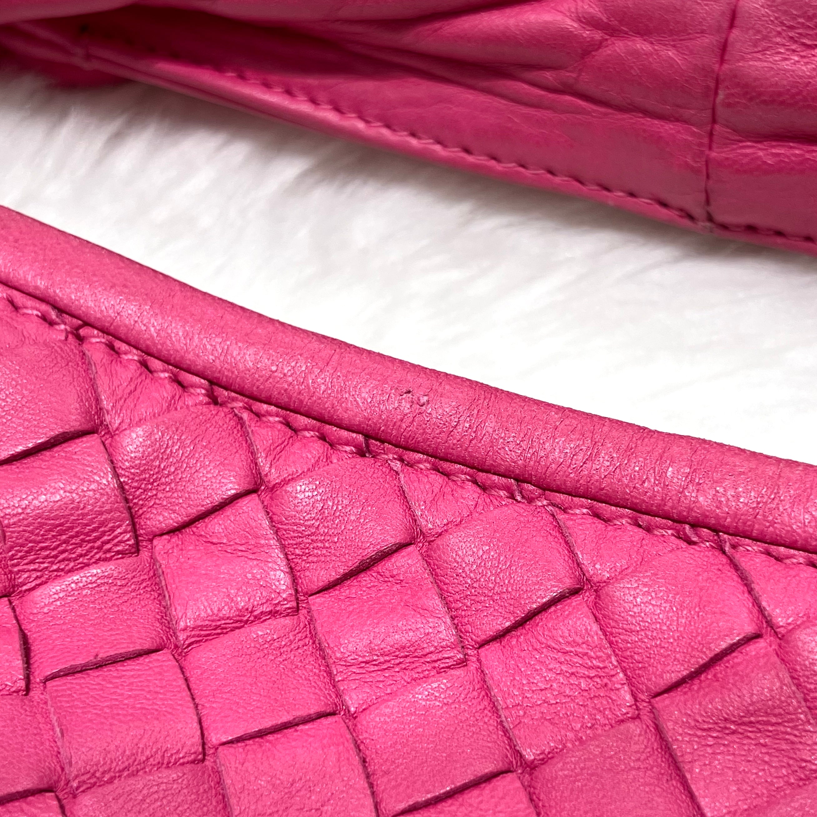 Bottega Veneta Pink Intrecciato Hobo Handbag