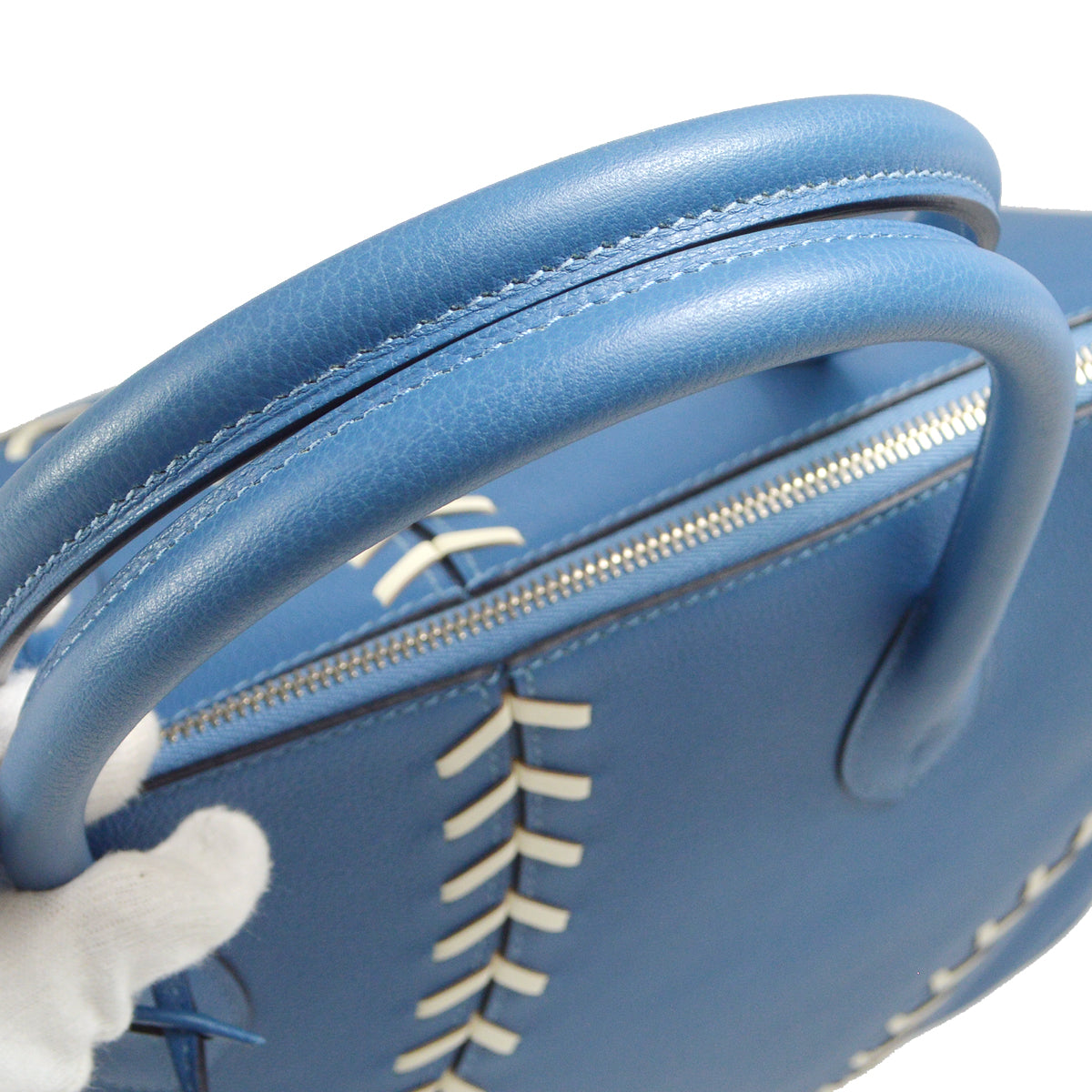 Hermes 2018 Bolide 1923 45 Baseball Handbag Blue Evercolor